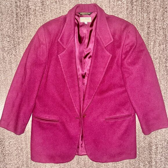L.L. Bean Women's Wool Blazer Coat Jacket Magenta Purple Overcoat 10P - Picture 1 of 10
